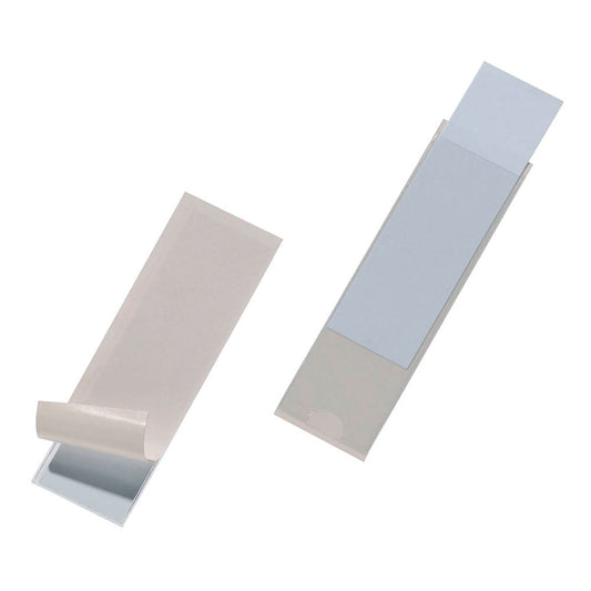 DURABLE Beschriftungsschilder mit selbstklebender Hülle POCKETFIX® genarbt Ordner, Mappen, Hefter, etc | 807319 | 1 Pack = 10 St.