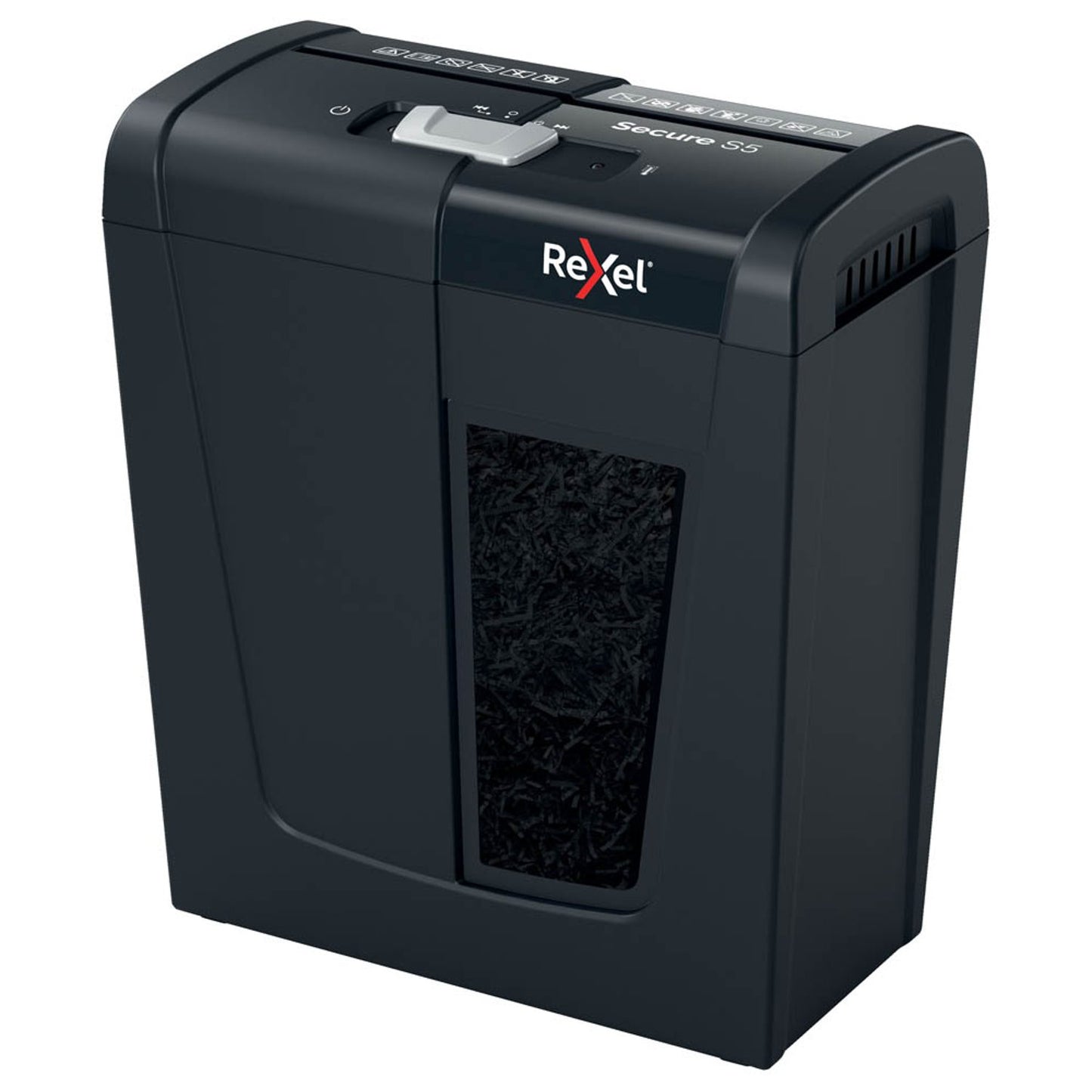 Rexel Secure S5 Aktenvernichter mit Streifenschnitt P-2, 6 mm, bis , schwarz | 2020121EU