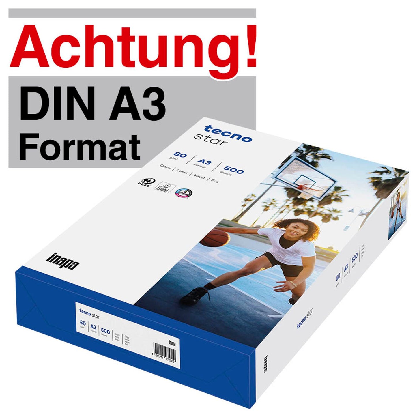 tecno Kopierpapier star DIN A3 80 g/qm | 5271 080 19 00 2 | 1 Pack = 500 Blatt