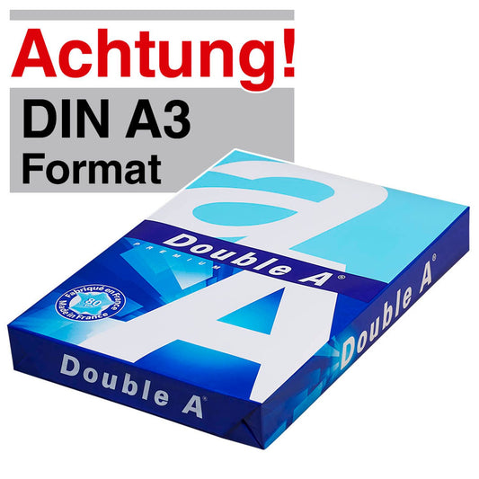 Double A Kopierpapier PREMIUM DIN A3 80 g/qm | 5226 080 19 99 2 | 1 Pack = 500 Blatt