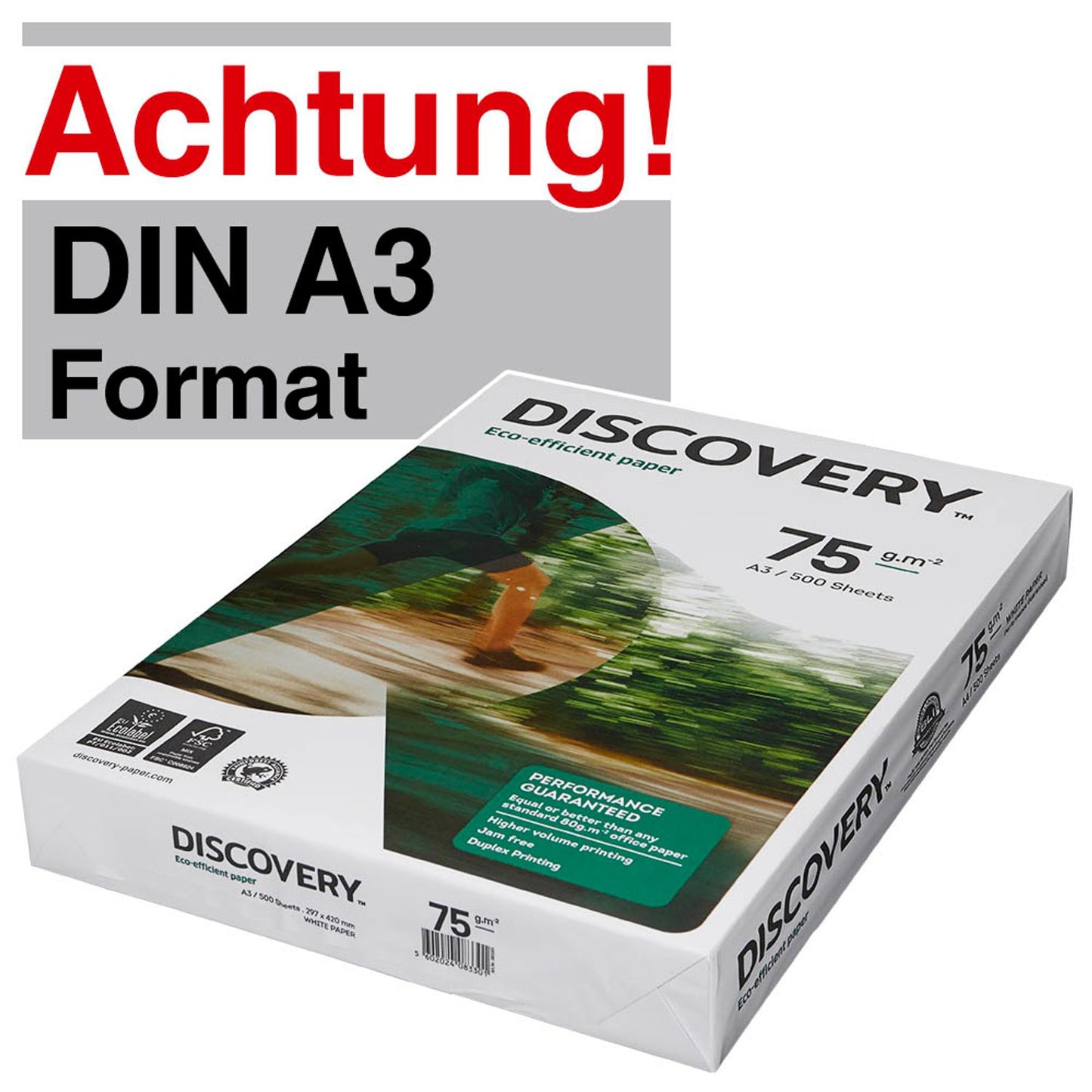 DISCOVERY Kopierpapier DIN A3 75 g/qm | 8342B75LAAB | 1 Pack = 500 Blatt