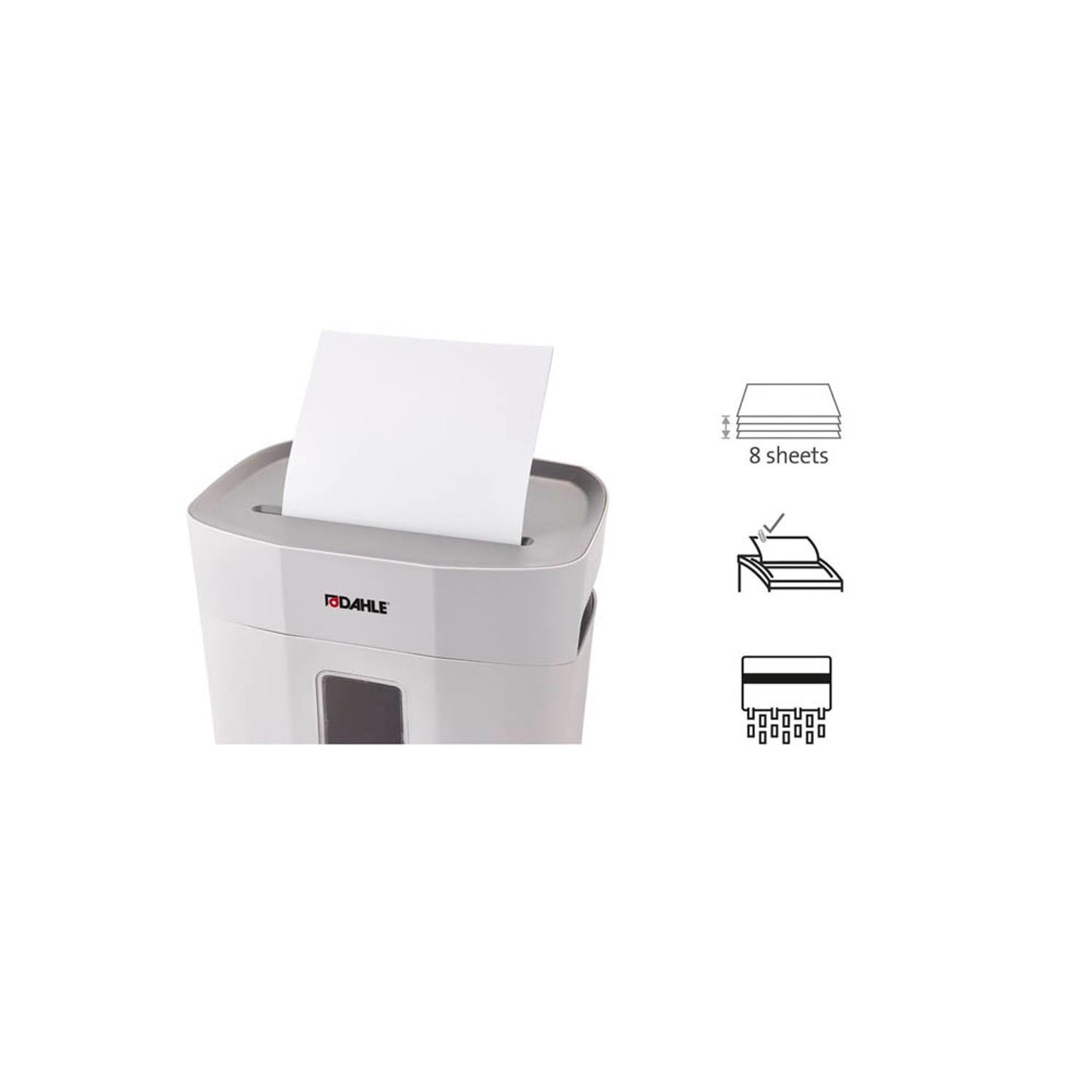 DAHLE PaperSAFE 120 Aktenvernichter mit Partikelschnitt P-4, 5 x 18 mm, bis , lichtgrau | 23120-16169