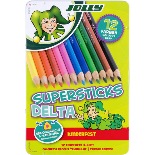 JOLLY SUPERSTICKS DELTA Buntstifte farbsortiert | 3003-0013 | 1 Pack = 12 St.