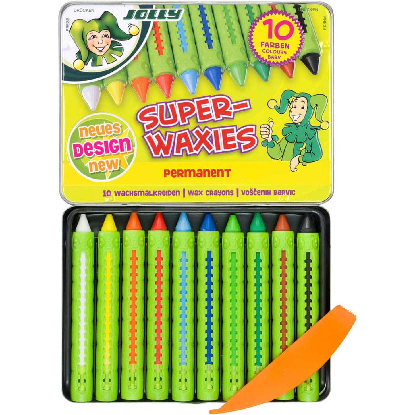 JOLLY SUPERWAXIES Wachsmalstifte farbsortiert | 5955-0015 | 1 Pack = 10 St.
