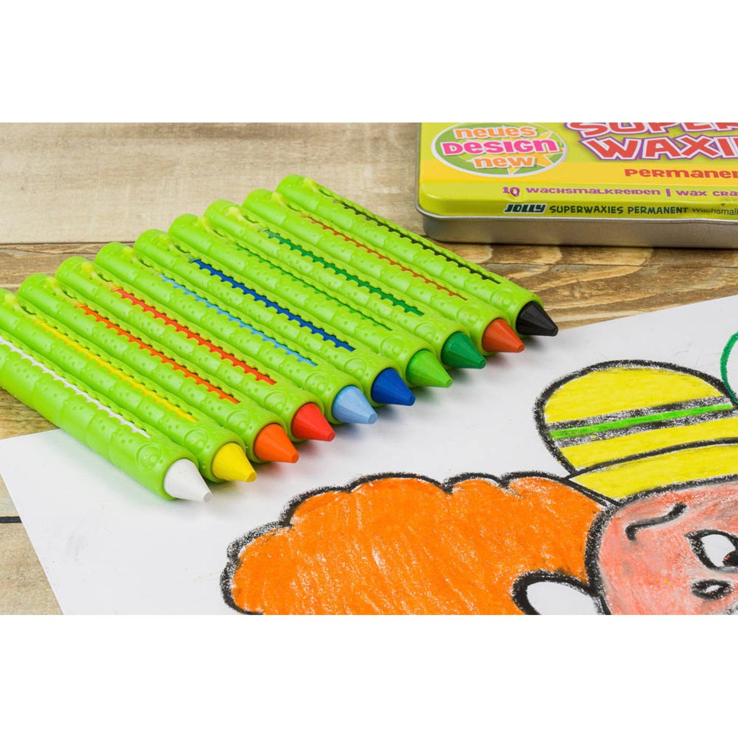 JOLLY SUPERWAXIES Wachsmalstifte farbsortiert | 5955-0015 | 1 Pack = 10 St.