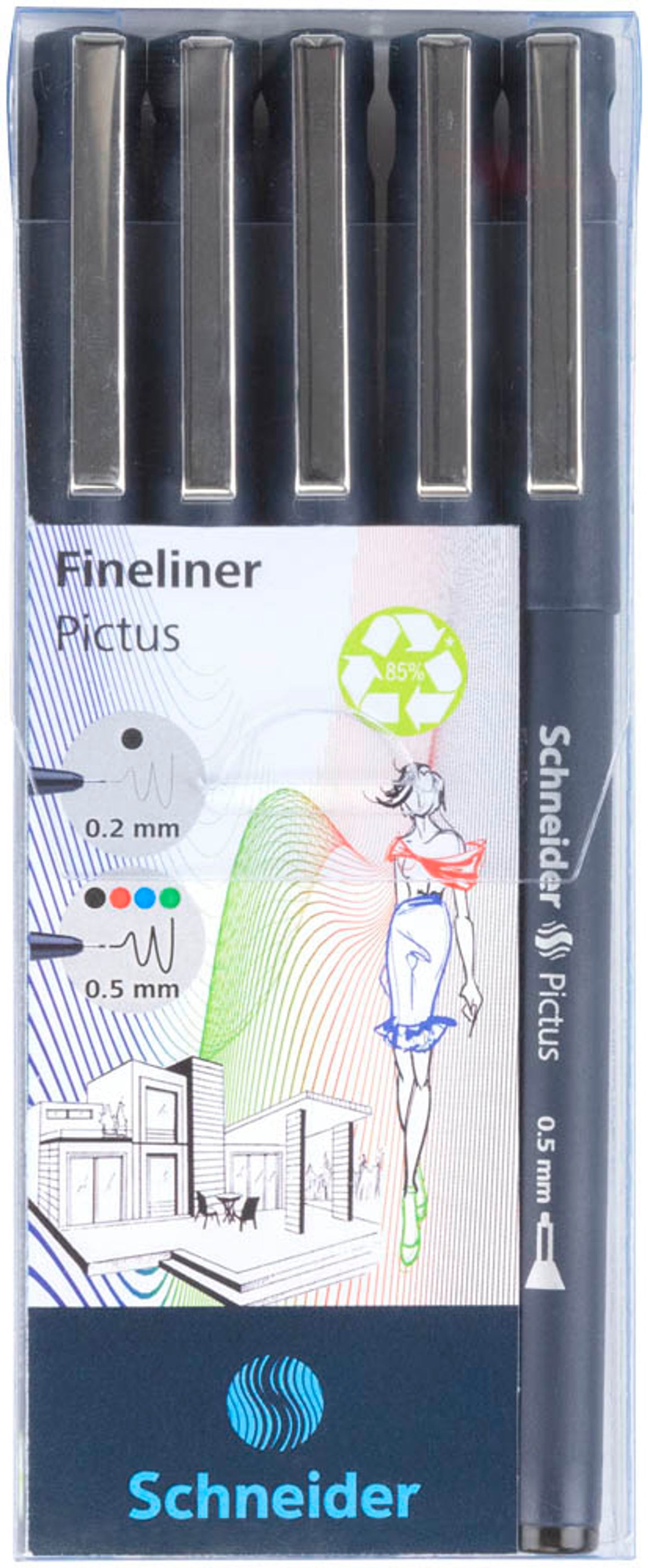 Schneider Pictus Fineliner-Set schwarz
