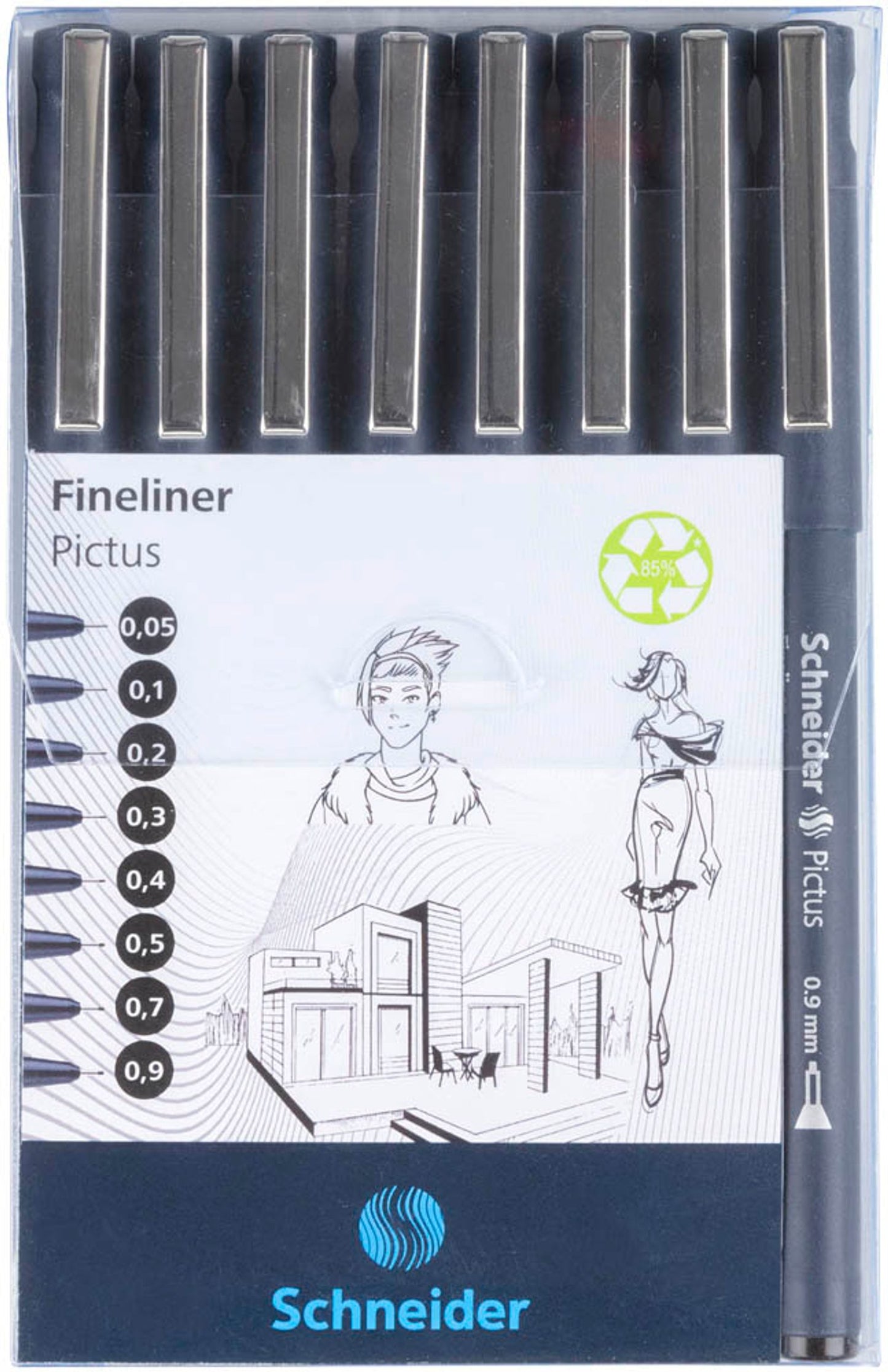 Schneider Pictus Fineliner-Set schwarz
