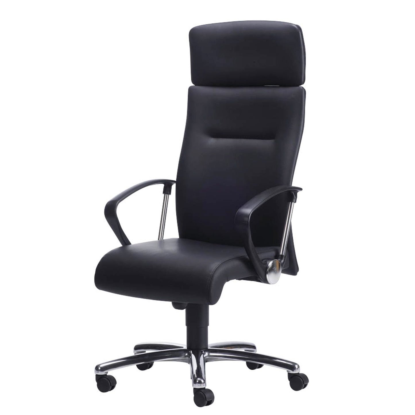 Nowy Styl Chefsessel Eco Lux Leder schwarz, Gestell chrom | ECO LUX TILT GTP 05CR LE-01