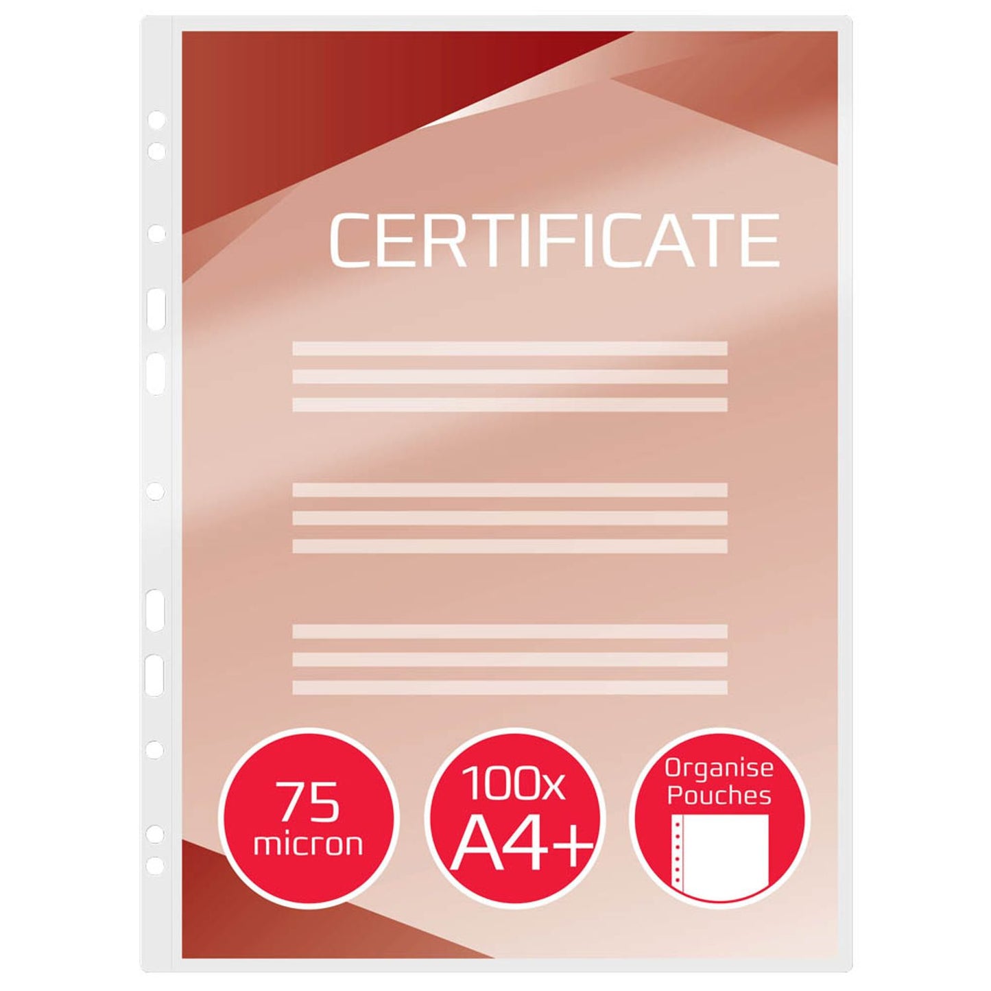 GBC Laminierfolien glänzend für A4 75 micron Universal-Lochung | 41664E | 1 Pack = 100 St.
