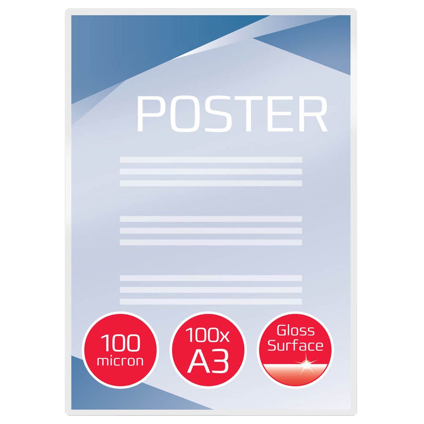 GBC Laminierfolien glänzend für A3 100 micron | 3740307 | 1 Pack = 100 St.