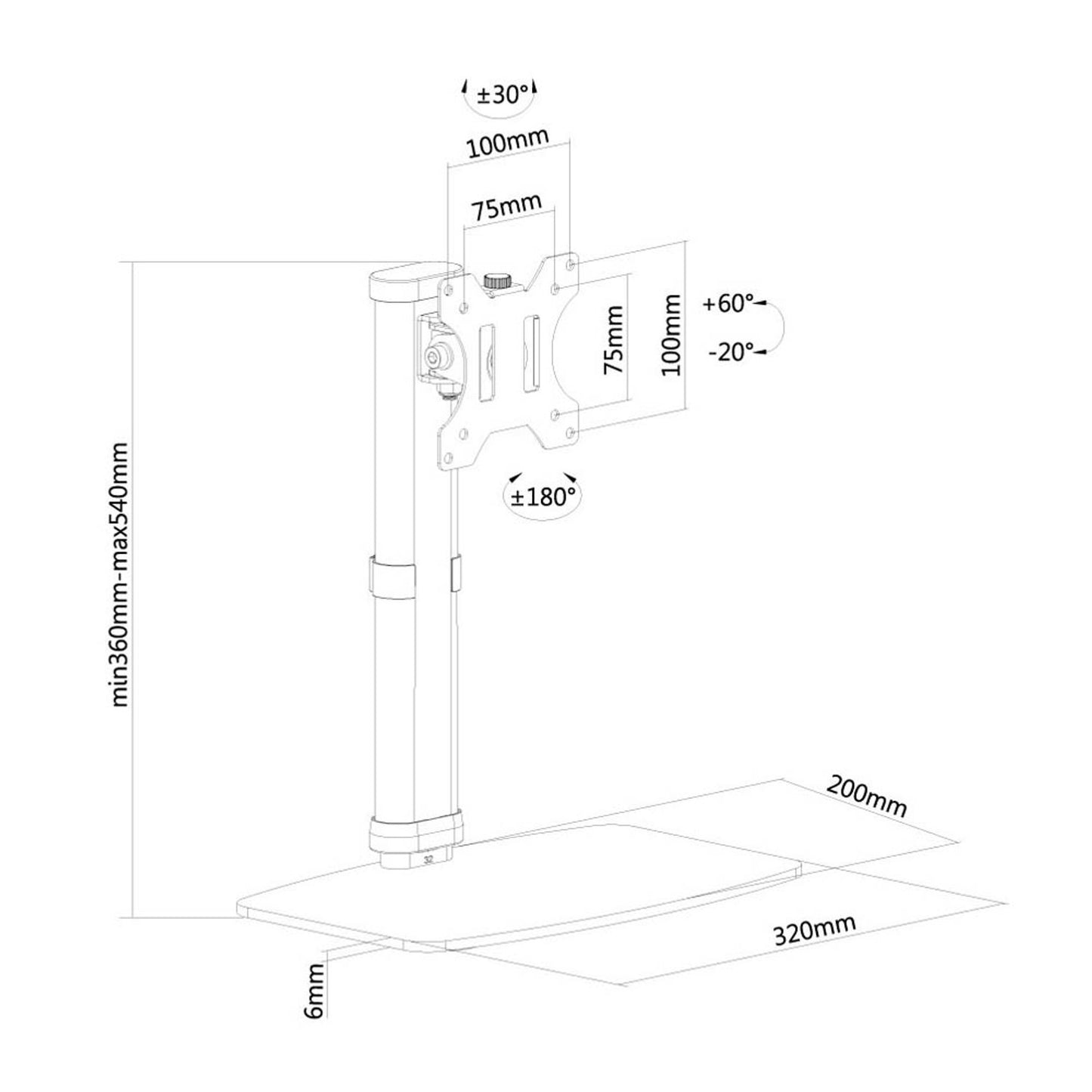 Neomounts Monitor-Halterung schwarz für 1 Monitor | FPMA-D890BLACK