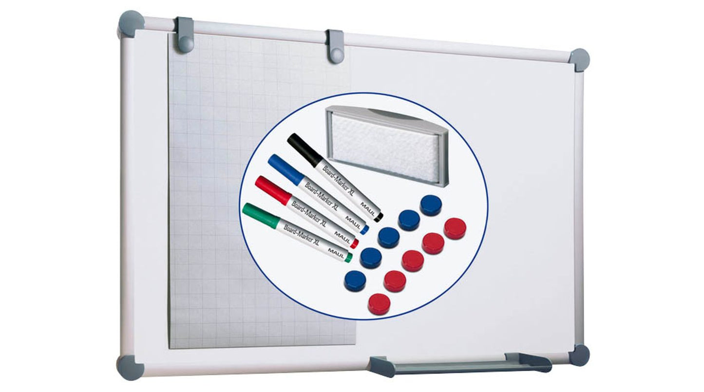 MAUL Whiteboard 2000 MAULpro Komplett-Set weiß kunststoffbeschichteter Stahl