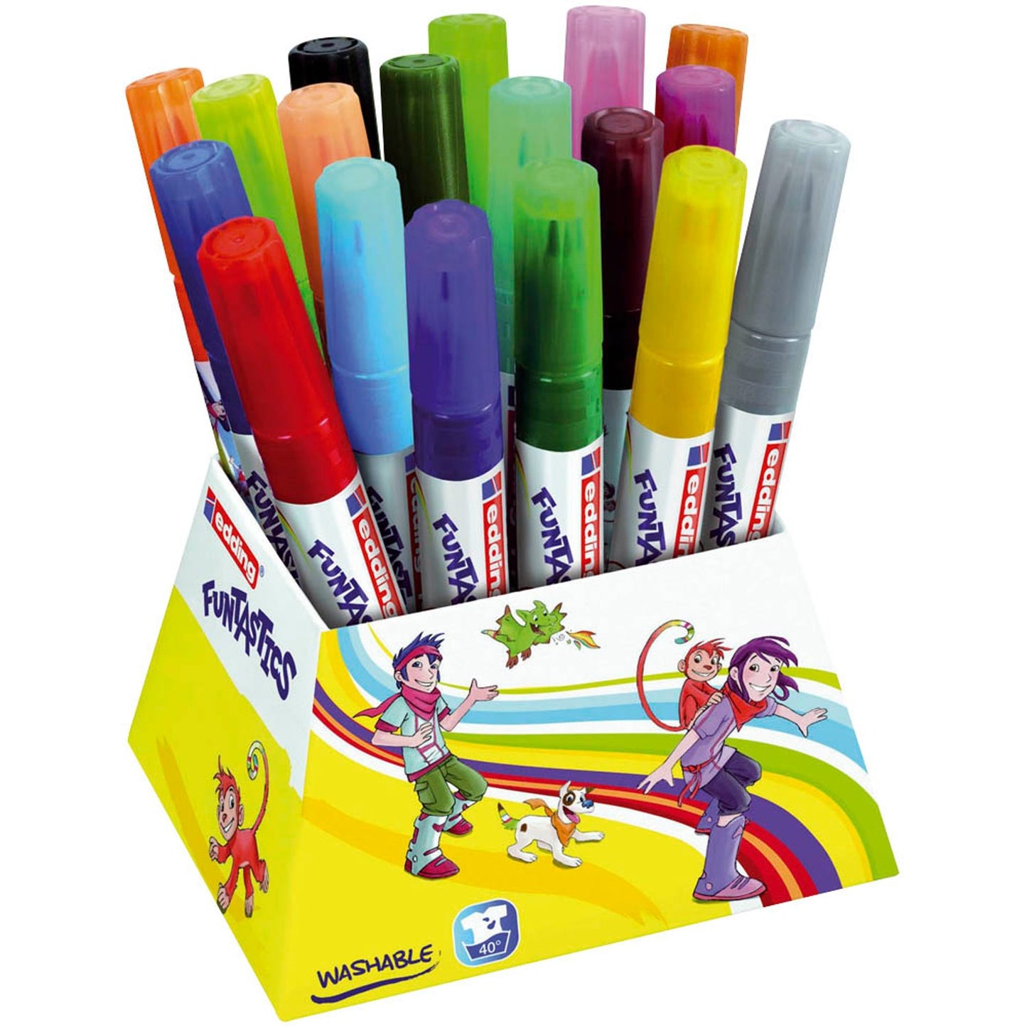 edding FUNTASTICS Filzstifte farbsortiert | 4-14-18 | 1 Pack = 18 St.