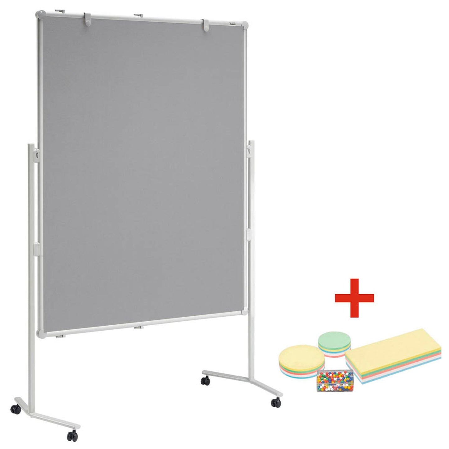 MAUL Moderationswand MAULpro 120,0 x 150,0 cm + GRATIS Moderations-Starter-Set, bestehend aus je 120 Moderationskarten Ø 9,5 cm, Ø 13,5 cm, 9,5 x 20,0 cm, 200 Signal-Nadeln