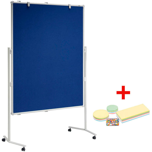 MAUL Moderationswand MAULpro 120,0 x 150,0 cm + GRATIS Moderations-Starter-Set, bestehend aus je 120 Moderationskarten Ø 9,5 cm, Ø 13,5 cm, 9,5 x 20,0 cm, 200 Signal-Nadeln
