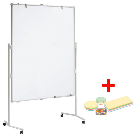 MAUL Moderationswand MAULpro cm blau, weiß + GRATIS Moderations-Starter-Set, bestehend aus je 120 Moderationskarten Ø 9,5 cm, Ø 13,5 cm, 9,5 x 20,0 cm, 200 Signal-Nadeln