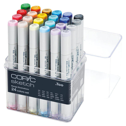 COPIC® Sketch Manga Illustration Layoutmarker farbsortiert 1,0 + 6,0 mm | 21075525 | 1 Pack = 24 St.