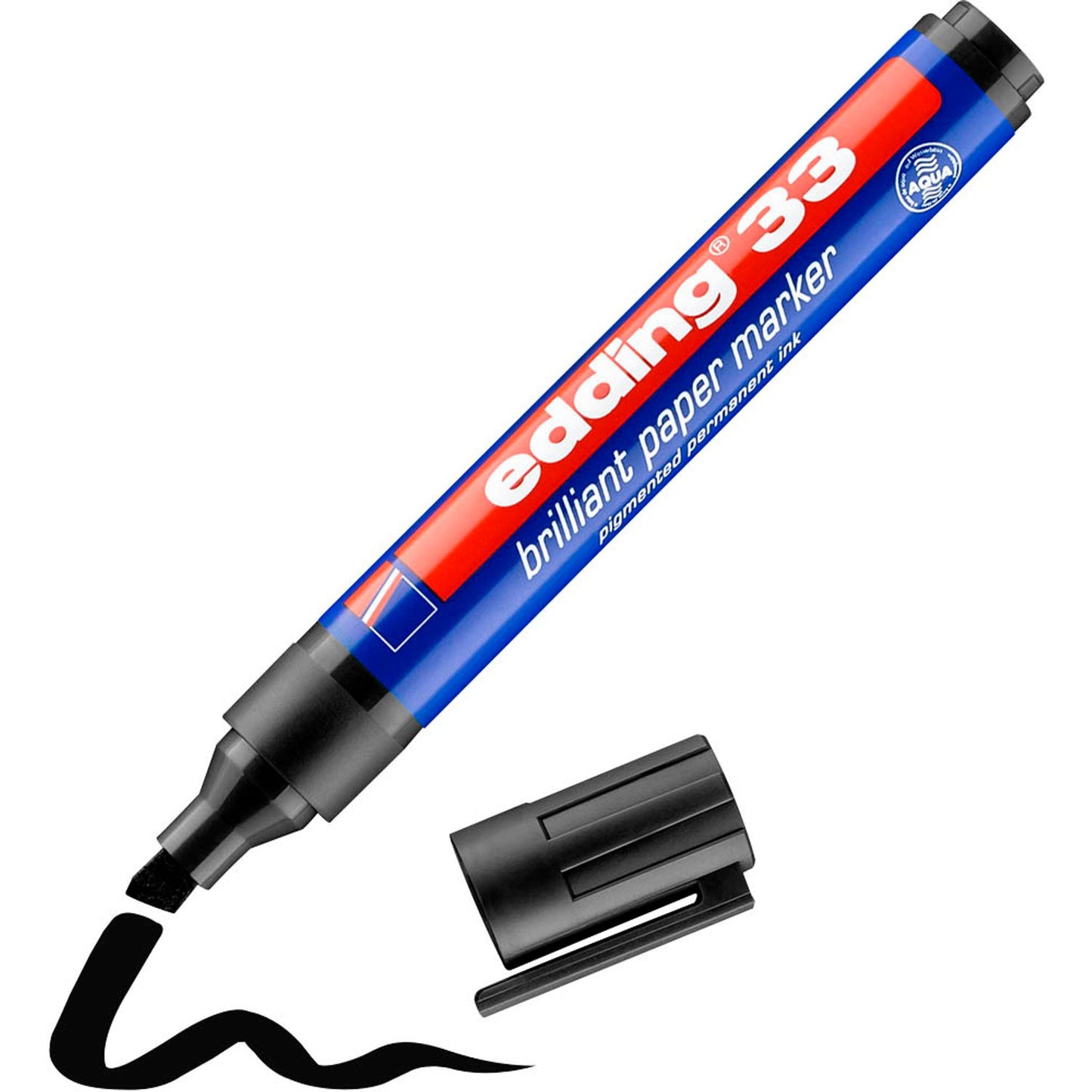 edding Brilliant-Paper-Marker 33 Permanentmarker schwarz 1,0 - 5,0 mm | 4-33001 | 1 Pack = 10 St.