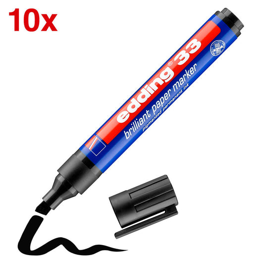 edding Brilliant-Paper-Marker 33 Permanentmarker schwarz 1,0 - 5,0 mm | 4-33001 | 1 Pack = 10 St.