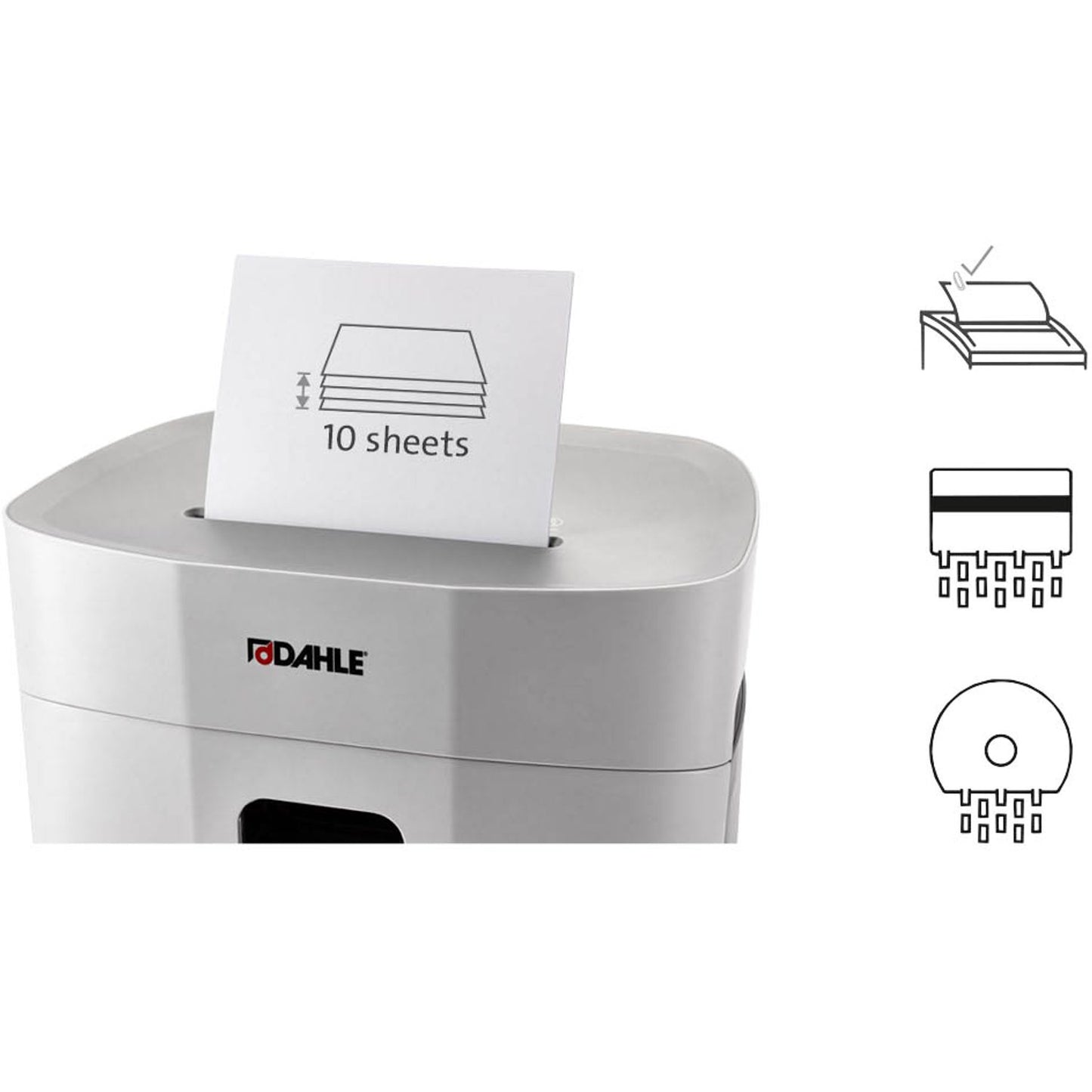 DAHLE PaperSAFE 240 Aktenvernichter mit Partikelschnitt P-4, bis , lichtgrau | 23240-16171