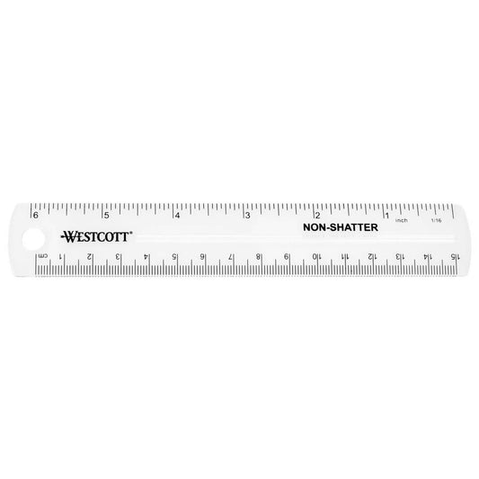 WESTCOTT Lineal 15,0 cm, transparent | E-10122 00