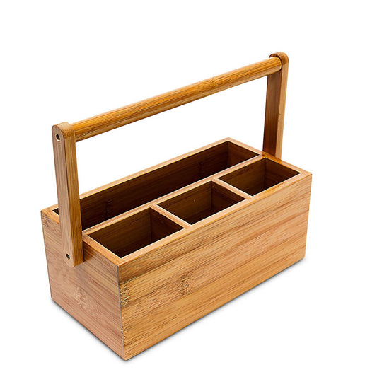 relaxdays Schreibtisch-Organizer braun Bambus 4 Fächer 25,0 x 11,5 x 20,0 cm | 10018880_0