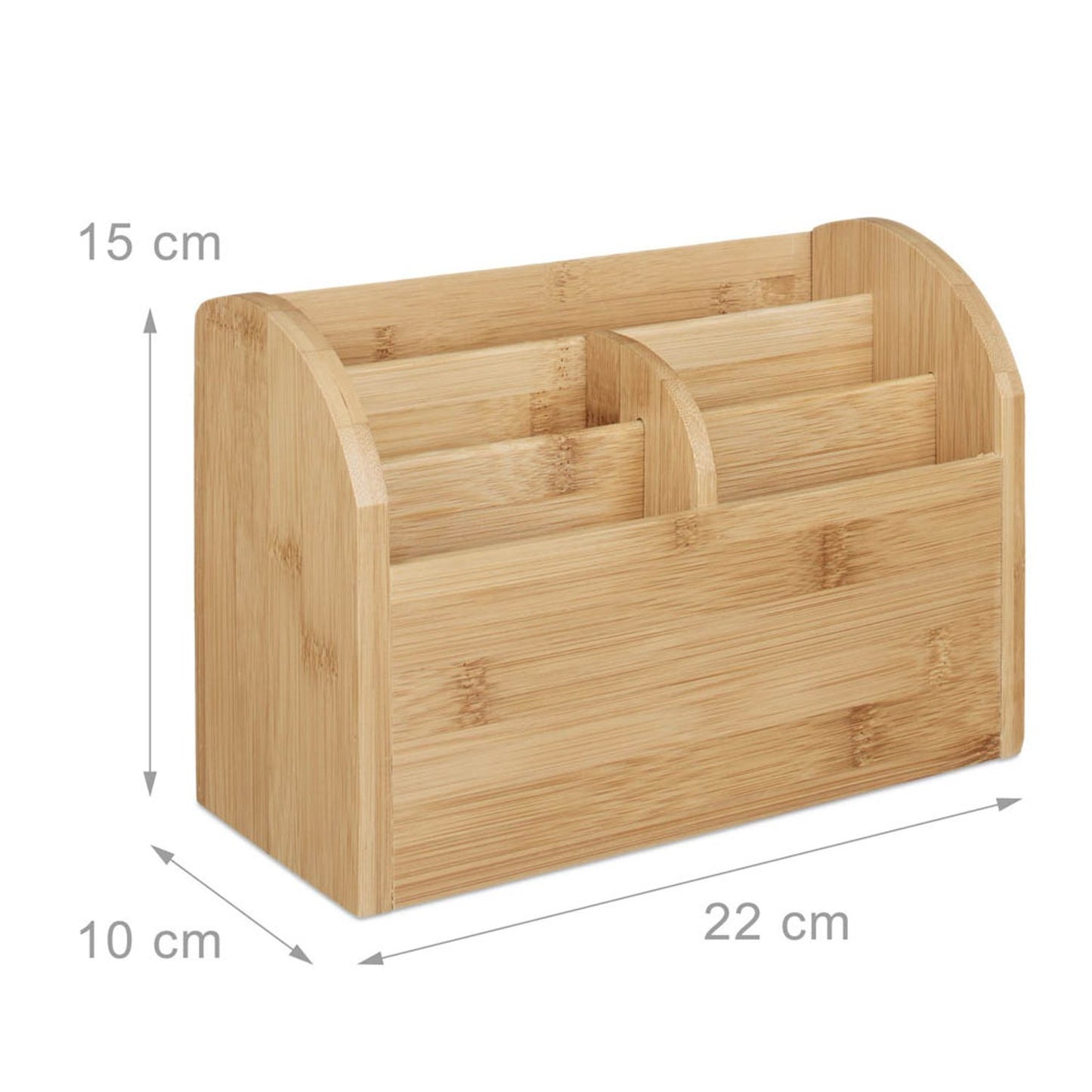 relaxdays Schreibtisch-Organizer braun Bambus 5 Fächer 22,0 x 10,0 x 15,0 cm | 10020337_0