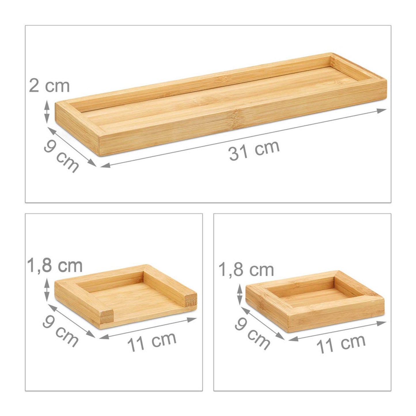 relaxdays Schreibtisch-Organizer braun Bambus 3 Fächer 31,0 x 9,0 x 2,0 cm | 10024617_0