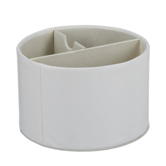 relaxdays Stiftehalter creme Lederimitat 3 Fächer 16,0 x 16,0 x 11,5 cm | 10029946_49
