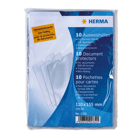 HERMA Dokumentenhüllen transparent A6 | 1332 | 1 Pack = 10 St.
