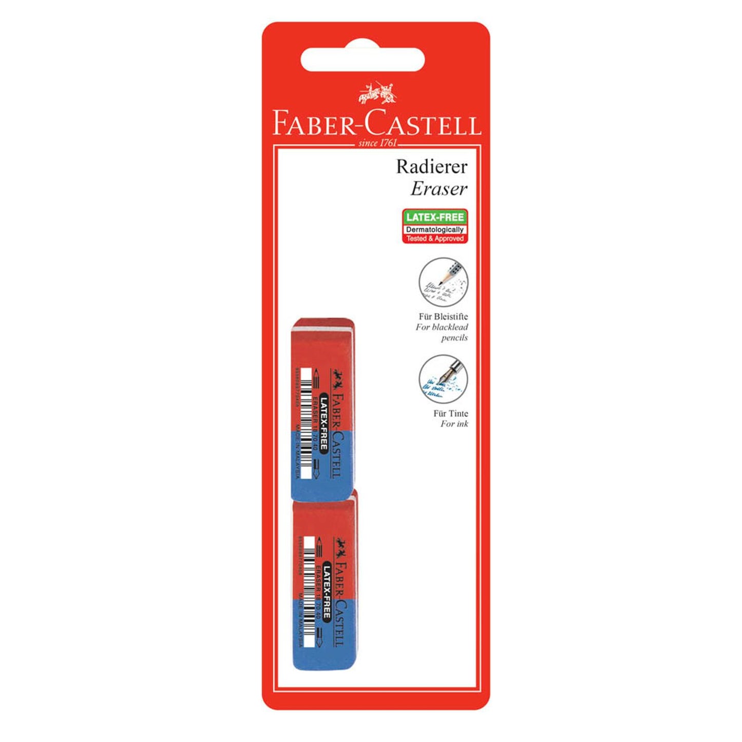 FABER-CASTELL Radiergummis rot/blau | 180667