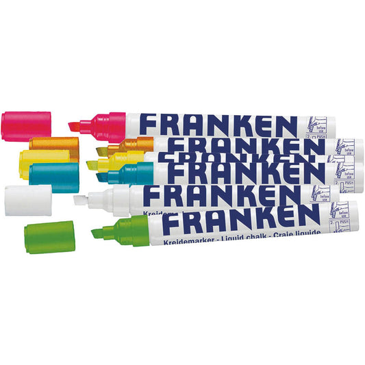 FRANKEN Kreidemarker farbsortiert 2,0 - 6,0 mm | ZKM97 | 1 Pack = 6 St.