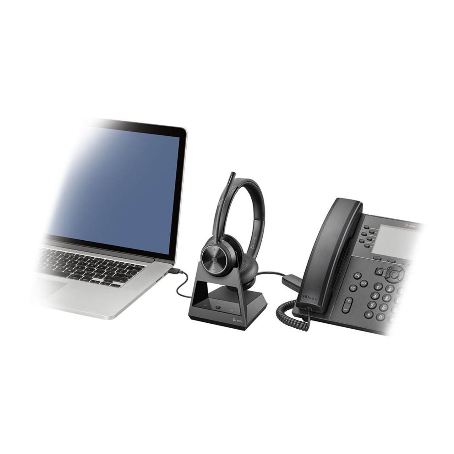 poly Savi 7320-M Office Microsoft Teams Wireless-Headset schwarz | 215201-05