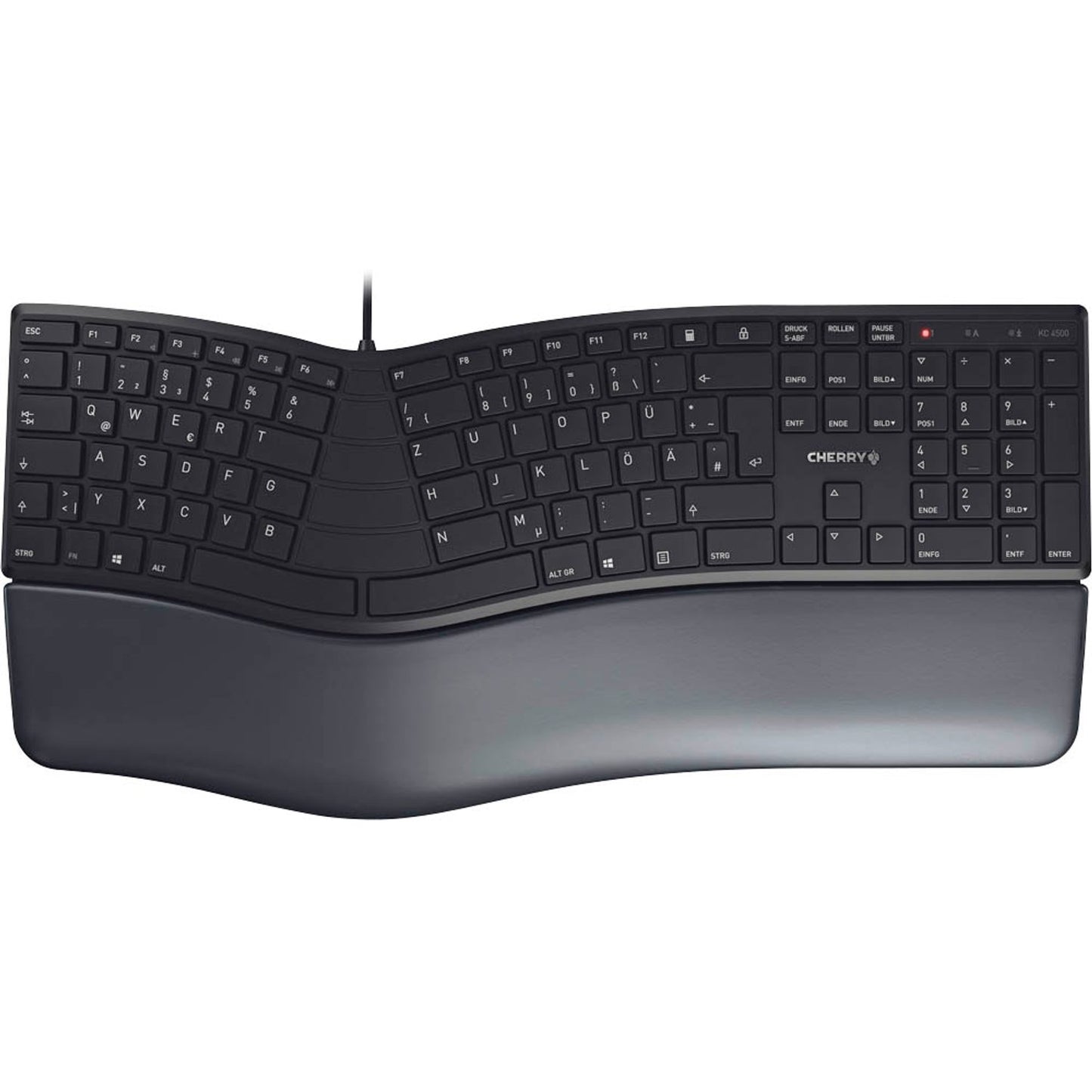 CHERRY KC 4500 ERGO ergonomische Tastatur kabelgebunden schwarz | JK-4500DE-2