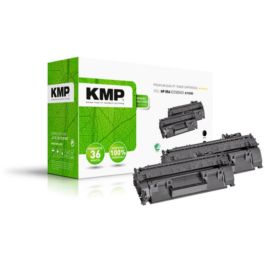 KMP H-T235D schwarz Toner kompatibel zu HP 05A (CE505D), 2er-Set | 1217,8021 | 1 Pack = 2 St.
