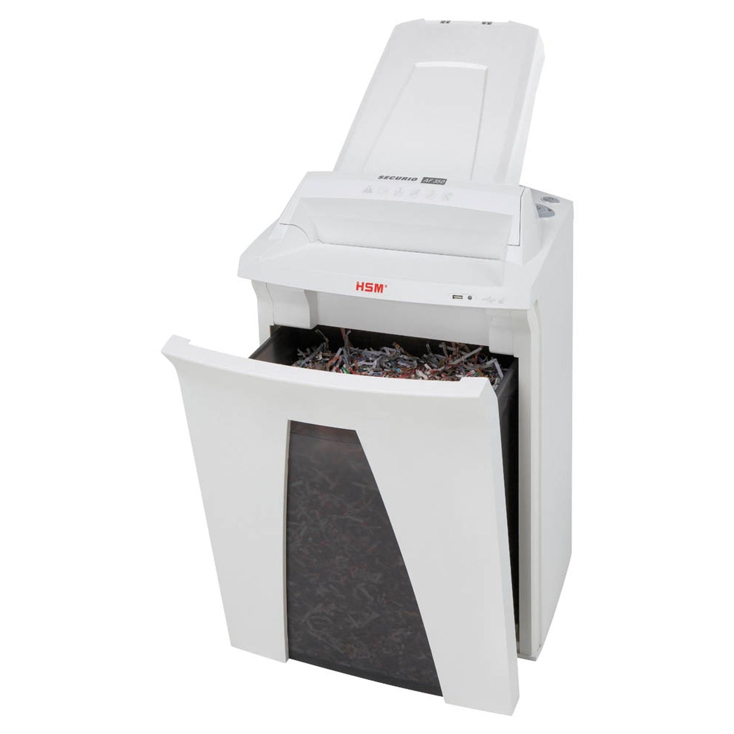 HSM SECURIO AF350 Aktenvernichter mit Partikelschnitt P-6, 0,78 x 11 mm, bis , weiß | 2115111