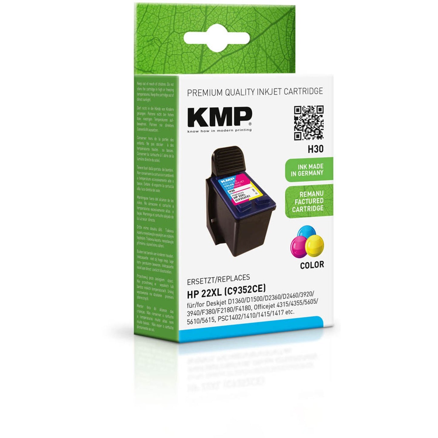 KMP H30 color Druckerpatrone kompatibel zu HP 22 (C9352A) | 1901,4220