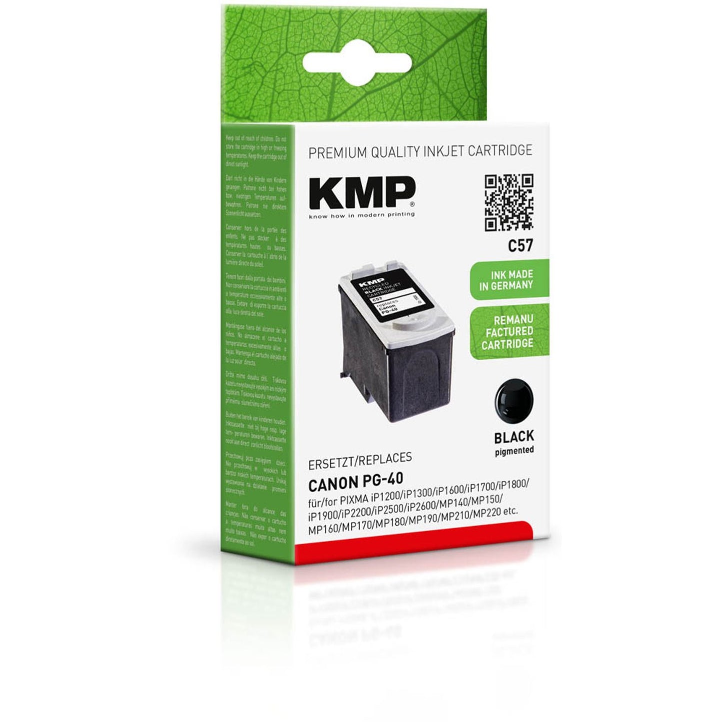 KMP C57 schwarz Druckerpatrone kompatibel zu Canon PG-40 | 1500,4001