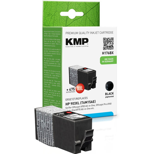 KMP H176BX schwarz Druckerpatrone kompatibel zu HP 903XL (T6M15AE) | 1756,0201