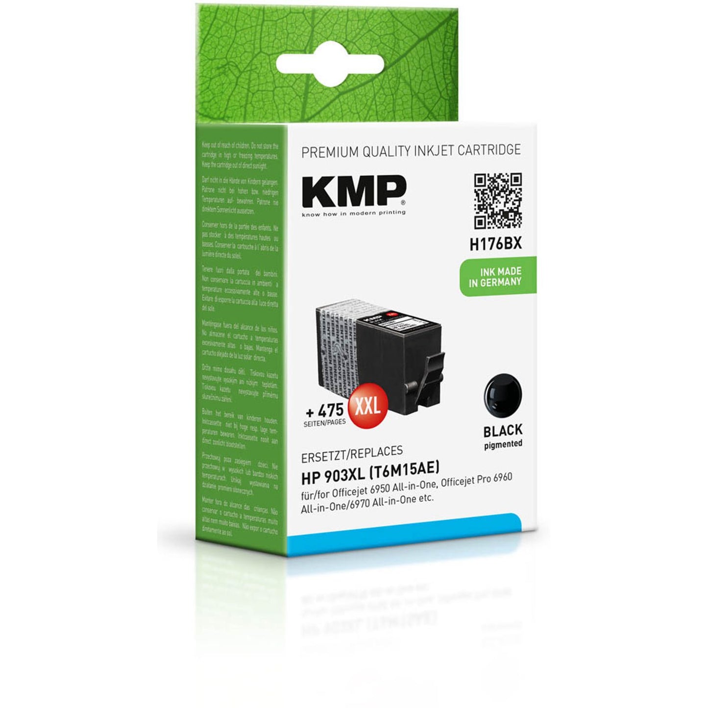 KMP H176BX schwarz Druckerpatrone kompatibel zu HP 903XL (T6M15AE) | 1756,0201