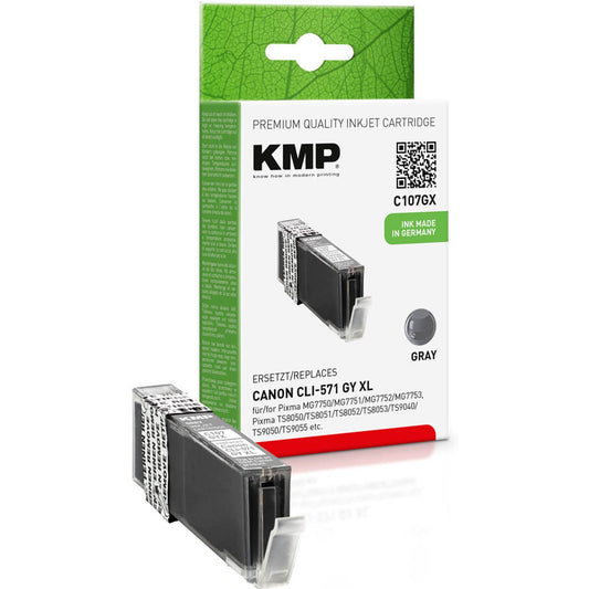 KMP C107GX grau Druckerpatrone kompatibel zu Canon CLI-571 XL GY | 1569,0041