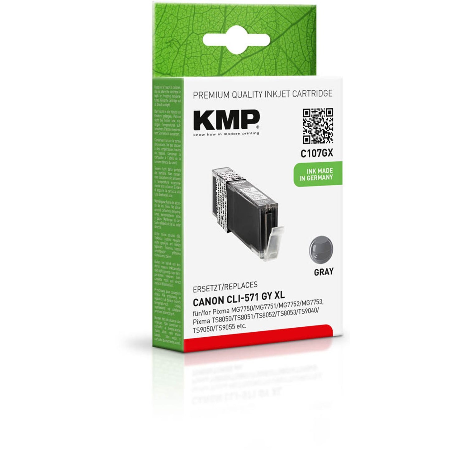 KMP C107GX grau Druckerpatrone kompatibel zu Canon CLI-571 XL GY | 1569,0041