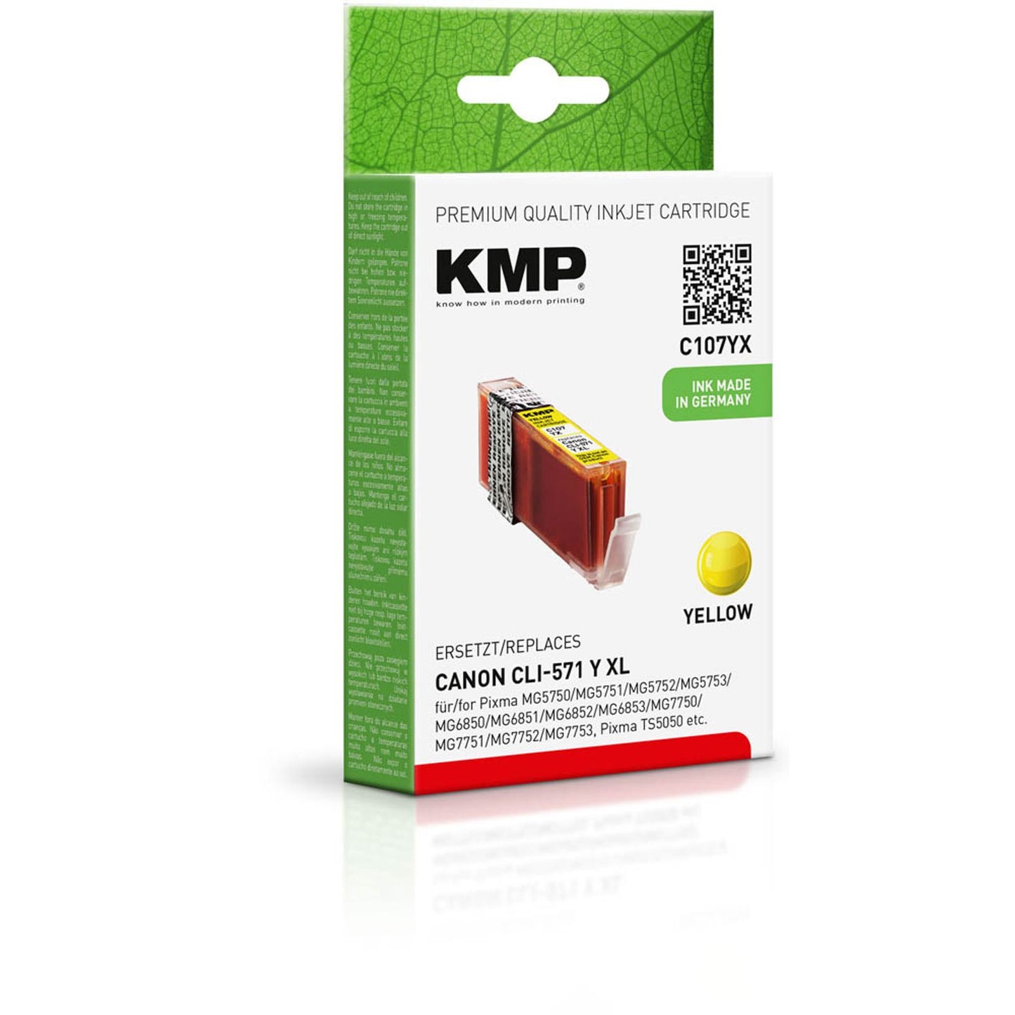 KMP C107YX gelb Druckerpatrone kompatibel zu Canon CLI-571 XL Y | 1569,0009
