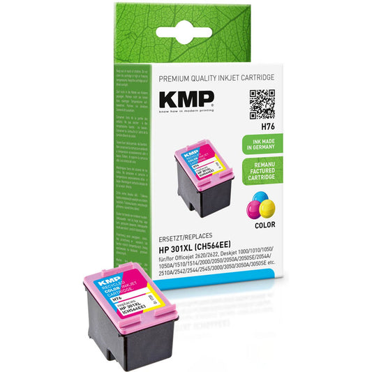 KMP H76 color Druckerpatrone kompatibel zu HP 301XL (CH564EE) | 1720,4030