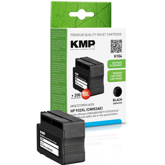 KMP H104 schwarz Druckerpatrone kompatibel zu HP 932XL (CN053AE) | 1725,4001
