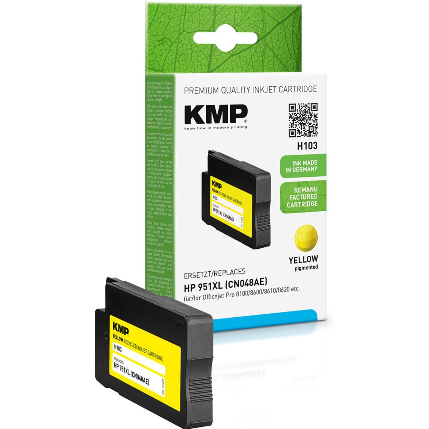 KMP H103 gelb Druckerpatrone kompatibel zu HP 951XL (CN048AE) | 1723,4009