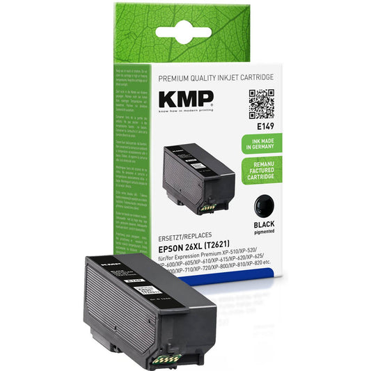 KMP E149 schwarz Druckerpatrone kompatibel zu EPSON 26XL / T2621XL | 1626,4001
