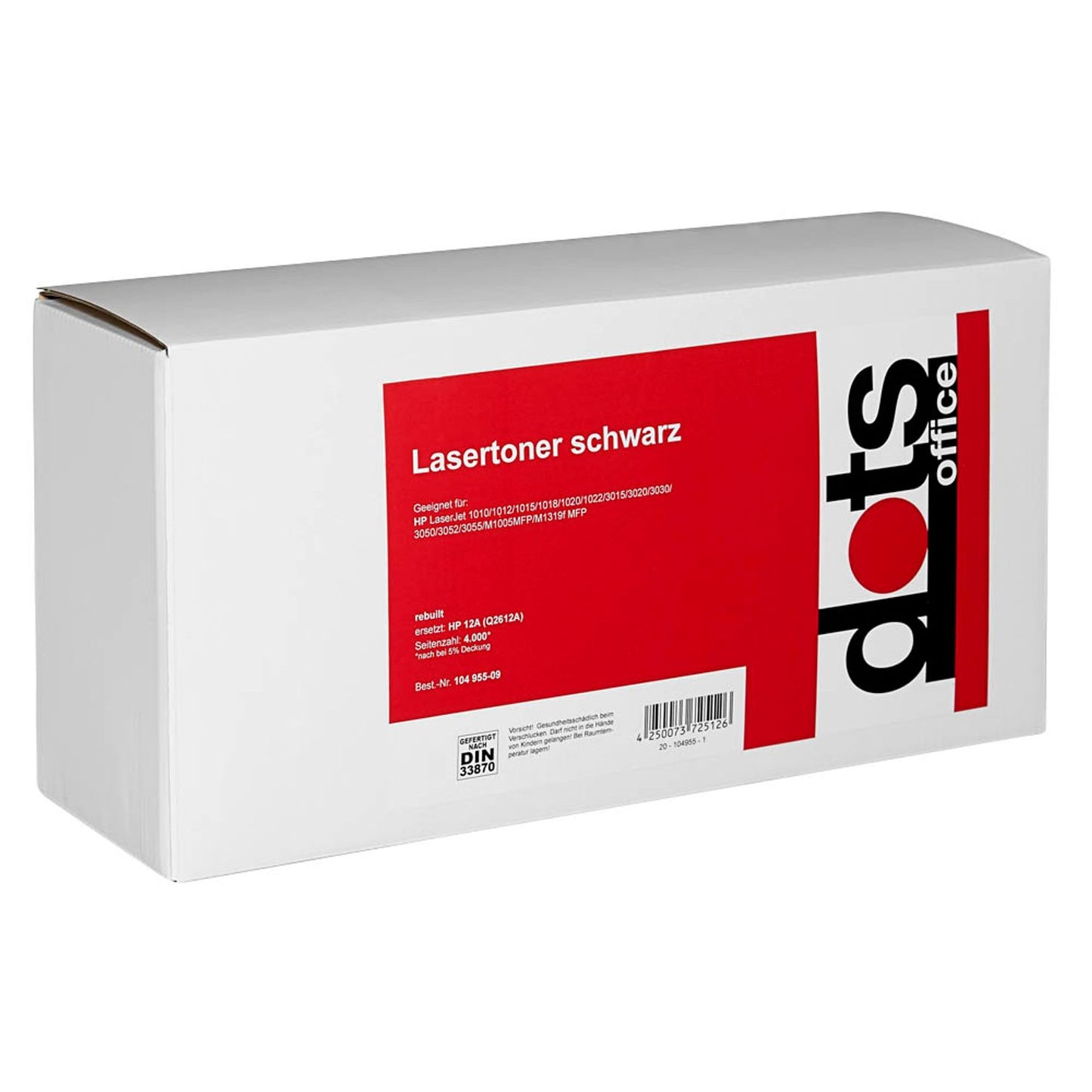 dots schwarz Toner kompatibel zu HP 12XXL (Q2612A) | 1114,5000-DOTS