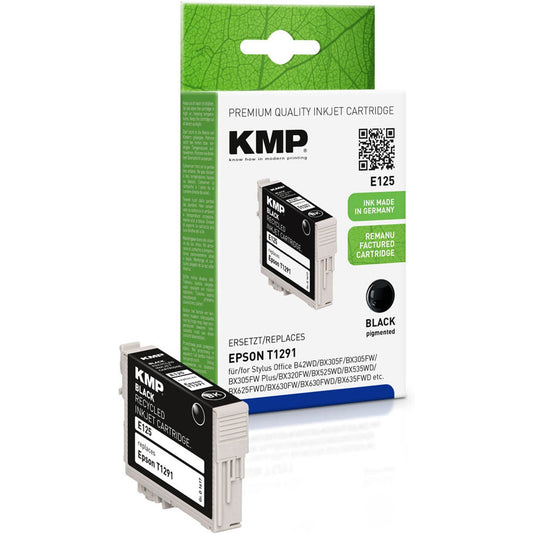 KMP E125 schwarz Druckerpatrone kompatibel zu EPSON T1291L | 1617,4001