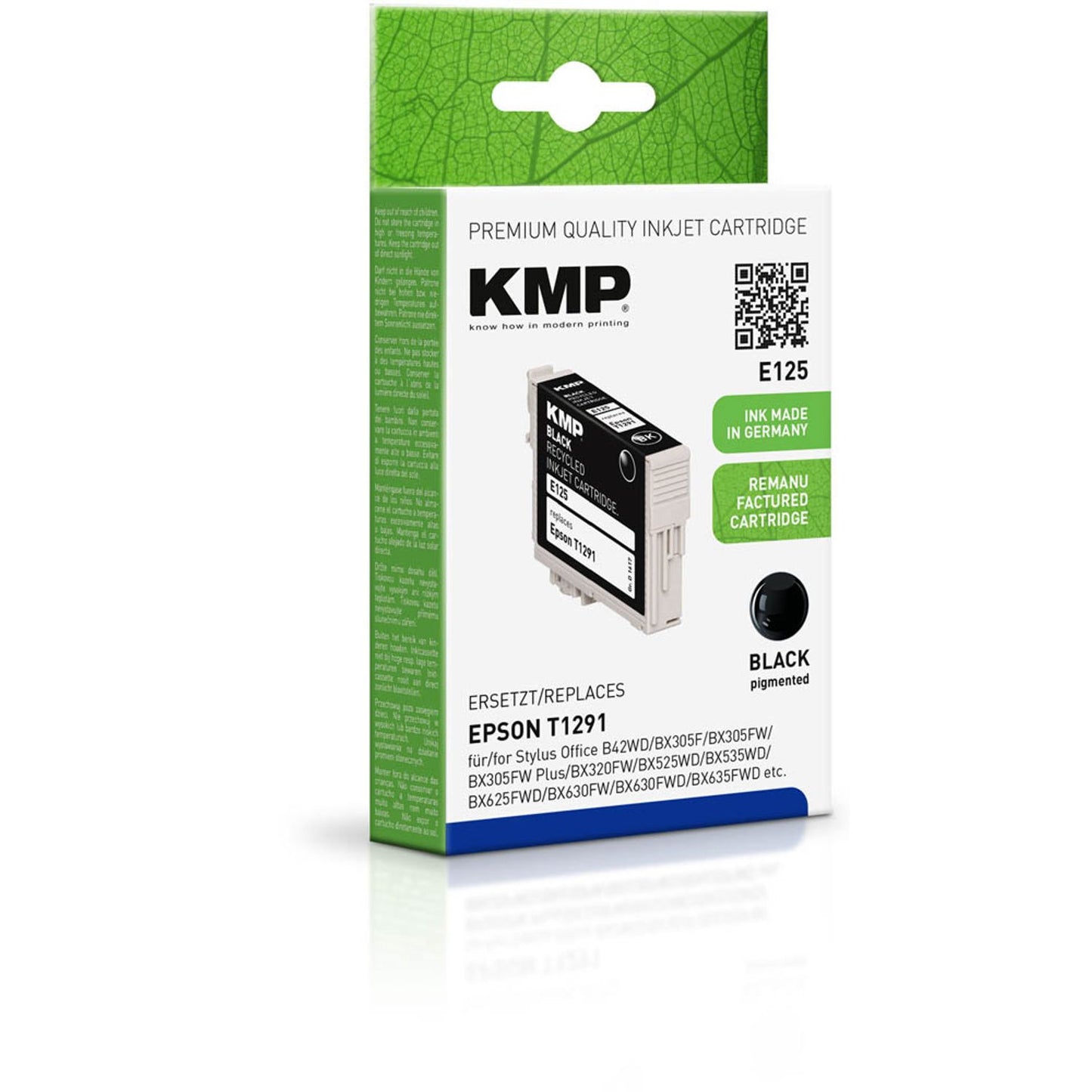KMP E125 schwarz Druckerpatrone kompatibel zu EPSON T1291L | 1617,4001